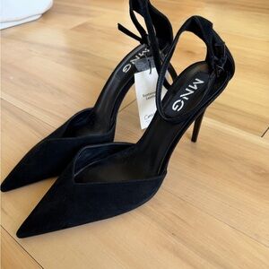 Mango suede black heels